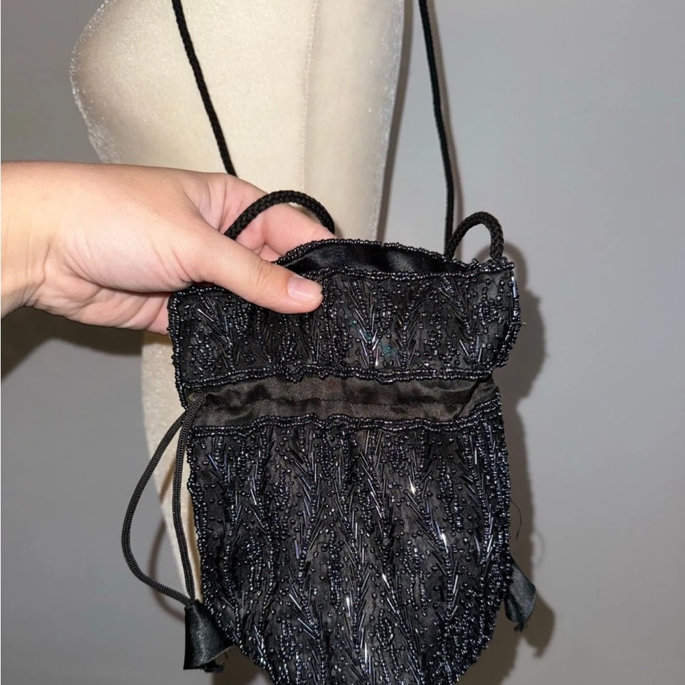 Vintage Black Beaded Women's Bag